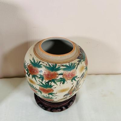 LOT 39: Asian Inspired Decor Including Ginger Jars by Toyo and Satsuma Japan, a “Chokin” Metal-Engraved Vase from Japan and More