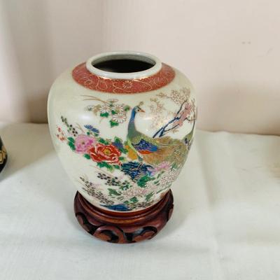 LOT 39: Asian Inspired Decor Including Ginger Jars by Toyo and Satsuma Japan, a “Chokin” Metal-Engraved Vase from Japan and More