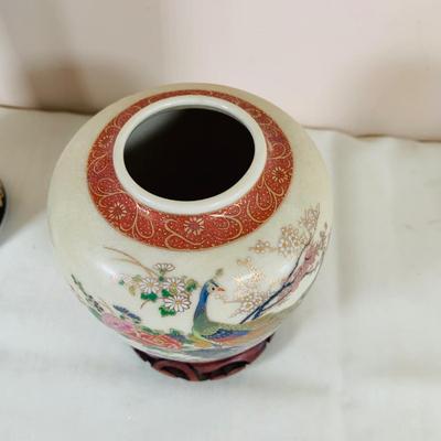 LOT 39: Asian Inspired Decor Including Ginger Jars by Toyo and Satsuma Japan, a “Chokin” Metal-Engraved Vase from Japan and More