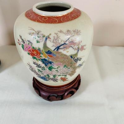 LOT 39: Asian Inspired Decor Including Ginger Jars by Toyo and Satsuma Japan, a “Chokin” Metal-Engraved Vase from Japan and More