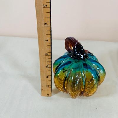 LOT 41: Collection of Halloween Decorations Including Paper Decor by Beistle, Eureka and Hallmark and Crackle Glass Pumpkin