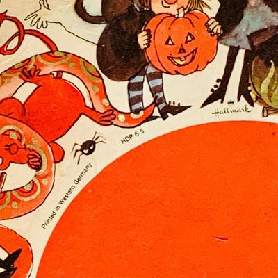 LOT 41: Collection of Halloween Decorations Including Paper Decor by Beistle, Eureka and Hallmark and Crackle Glass Pumpkin
