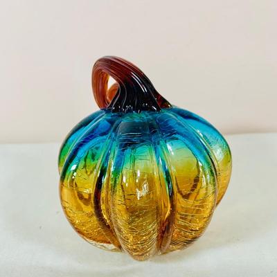 LOT 41: Collection of Halloween Decorations Including Paper Decor by Beistle, Eureka and Hallmark and Crackle Glass Pumpkin