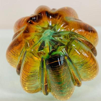 LOT 41: Collection of Halloween Decorations Including Paper Decor by Beistle, Eureka and Hallmark and Crackle Glass Pumpkin
