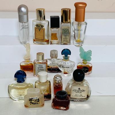 LOT 43; Large Assortment of Mini. Perfume Bottles by Isadora, Shalimar, Guerlain, and More