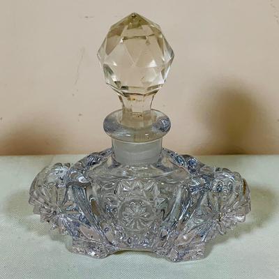 LOT 47: Mirror and Glass Vanity Tray and Glass Perfume Bottles