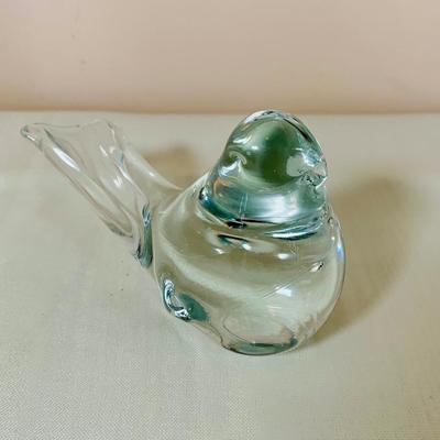LOT 49: Glass Animal Figurines, Elephants, Bird and Rabbit, Glass Red Heart and Clear Glass Candle Holders and Vintage Floral Plate