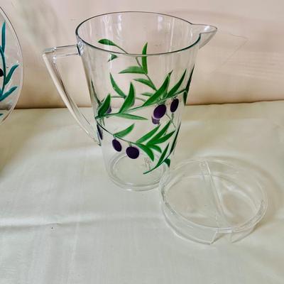 LOT50: Summertime Entertain Set with Sonoma Cup and Tray, Plastic Glass, Dishes and Pitcher and Serving Tray