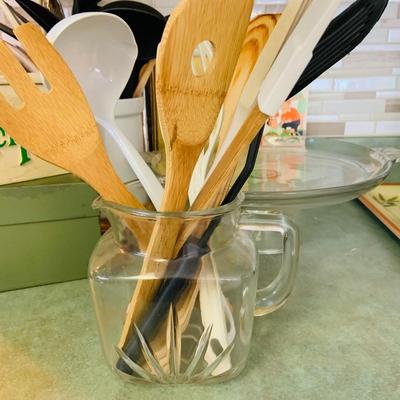LOT 51: Kitchen Collection Includes Recipe Boxes, Cookbooks Utensils Trivets and More