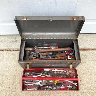 LOT 59: Sears Craftsman Metal Toolbox with Contents and Craftsman Cordless Drill / Driver Model 315.116890 with Charger and Battery