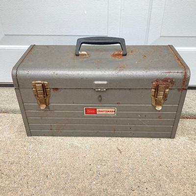 LOT 59: Sears Craftsman Metal Toolbox with Contents and Craftsman Cordless Drill / Driver Model 315.116890 with Charger and Battery