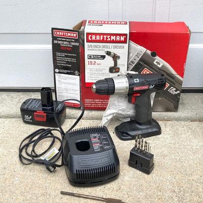 LOT 59: Sears Craftsman Metal Toolbox with Contents and Craftsman Cordless Drill / Driver Model 315.116890 with Charger and Battery