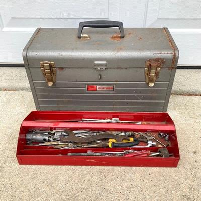 LOT 59: Sears Craftsman Metal Toolbox with Contents and Craftsman Cordless Drill / Driver Model 315.116890 with Charger and Battery