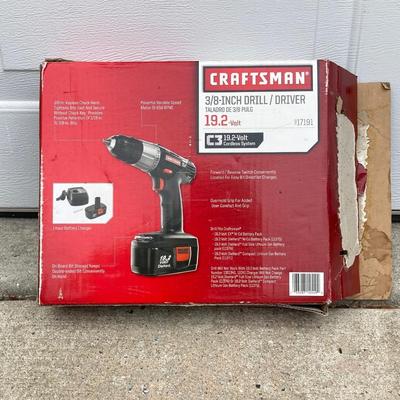 LOT 59: Sears Craftsman Metal Toolbox with Contents and Craftsman Cordless Drill / Driver Model 315.116890 with Charger and Battery