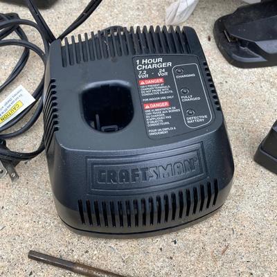 LOT 59: Sears Craftsman Metal Toolbox with Contents and Craftsman Cordless Drill / Driver Model 315.116890 with Charger and Battery