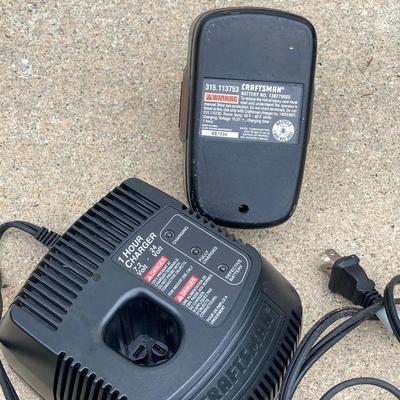 LOT 59: Sears Craftsman Metal Toolbox with Contents and Craftsman Cordless Drill / Driver Model 315.116890 with Charger and Battery