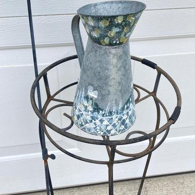 LOT 63: Outdoor Lawn and Garden Collection - Pair of Legacy Lighting Outdoor Fixtures, Planters / Plant Stand, Bird Houses, Cooler,...