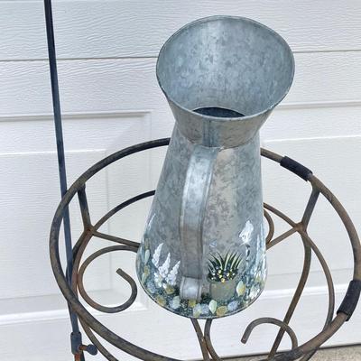 LOT 63: Outdoor Lawn and Garden Collection - Pair of Legacy Lighting Outdoor Fixtures, Planters / Plant Stand, Bird Houses, Cooler,...