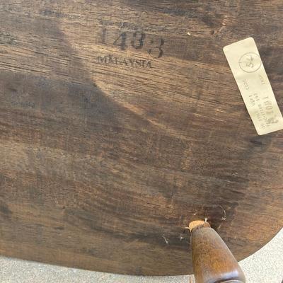 LOT 64: Wooden Rocking Chair with Side Table