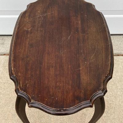 LOT 64: Wooden Rocking Chair with Side Table
