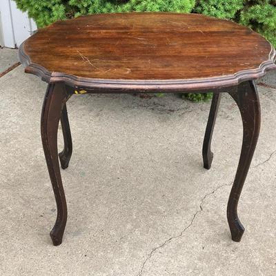 LOT 64: Wooden Rocking Chair with Side Table
