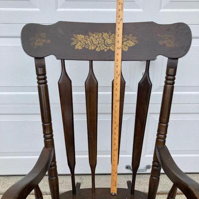 LOT 64: Wooden Rocking Chair with Side Table