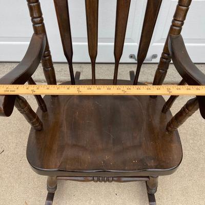 LOT 64: Wooden Rocking Chair with Side Table