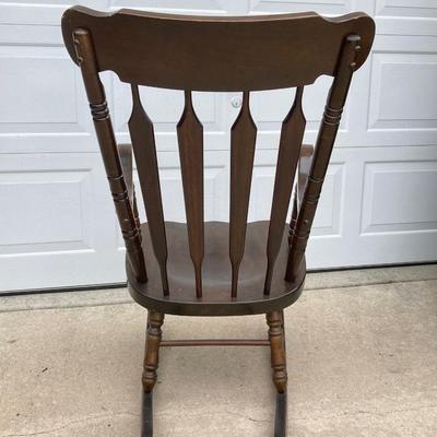 LOT 64: Wooden Rocking Chair with Side Table