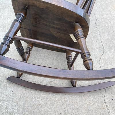 LOT 64: Wooden Rocking Chair with Side Table