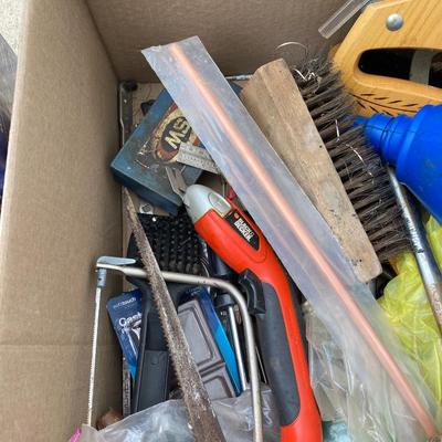 LOT 65: Garage Finds - Assorted Tools, Hardware, Sandpaper and Much More