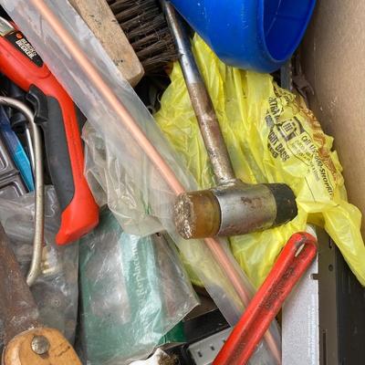LOT 65: Garage Finds - Assorted Tools, Hardware, Sandpaper and Much More