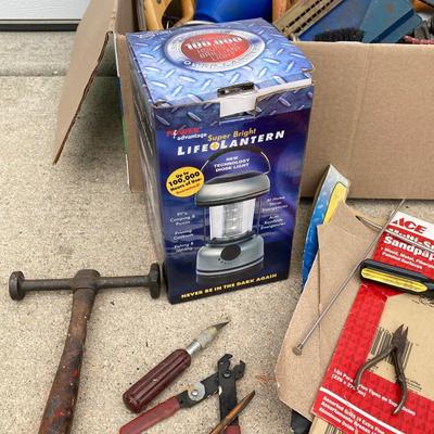 LOT 65: Garage Finds - Assorted Tools, Hardware, Sandpaper and Much More