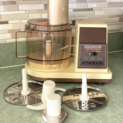 LOT 70: Kitchen Appliances - Osterizer Blender, Sears Counter Craft Food Processor and Oster Touch-a-Matic Can Opener / Juicer