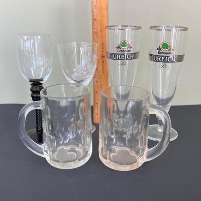 LOT 72: Vintage Jacob Ruppert Beer-Ale Metal Tray, Eichbaum Ureich Glasses, Crown Royal Flask and More