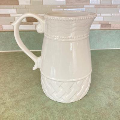 LOT 73: Collection of Serving Ware - Wedgwood & Barlaston of Etruria (Made in England) Pitcher, Bunny Egg Holder, Decorative Bowls...