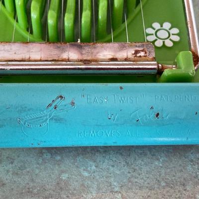 LOT 74: Vintage Kitchen Appliances and More - General Electric Mixer, Easy Twist by Foley Jar Opener, Toaster, Corning Ware Blue Corn...