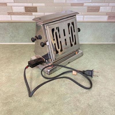 LOT 74: Vintage Kitchen Appliances and More - General Electric Mixer, Easy Twist by Foley Jar Opener, Toaster, Corning Ware Blue Corn...