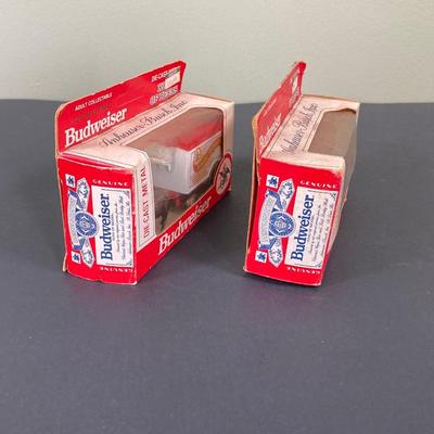 LOT 76: Budweiser Collection of Metal and Diecast Toy Trucks / Cars (Days Gone) and More
