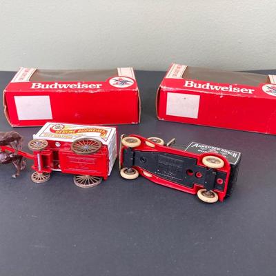 LOT 76: Budweiser Collection of Metal and Diecast Toy Trucks / Cars (Days Gone) and More