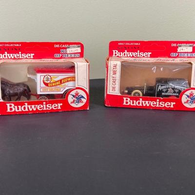 LOT 76: Budweiser Collection of Metal and Diecast Toy Trucks / Cars (Days Gone) and More