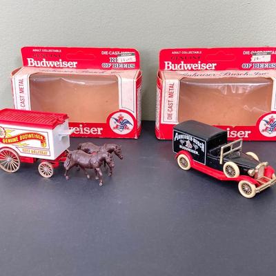 LOT 76: Budweiser Collection of Metal and Diecast Toy Trucks / Cars (Days Gone) and More
