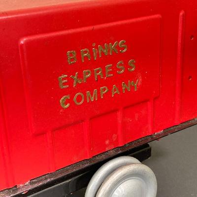 LOT 77: Deepwater Industries Federal Credit Union Diecast Armored Truck Bank, Oversized One Cent Bank and Hand Crafted Metal Brinks Truck