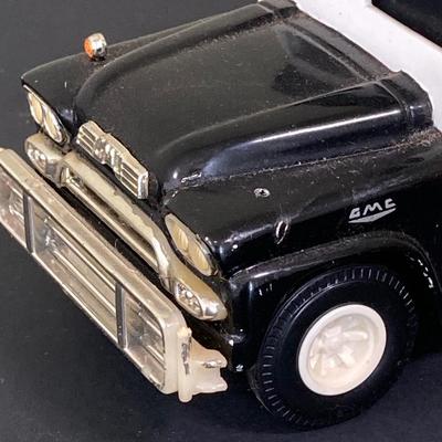 LOT 77: Deepwater Industries Federal Credit Union Diecast Armored Truck Bank, Oversized One Cent Bank and Hand Crafted Metal Brinks Truck
