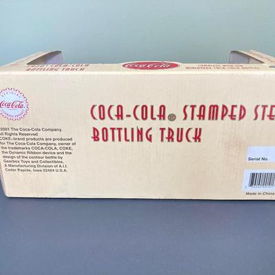 LOT 78: 1930's Coca-Cola Metal Toy Truck in Original Box (Gearbox) with Extra Bottles