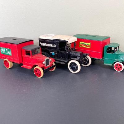 LOT 81: Toy Diecast Ertl Bank Collection - Franco American, Sears Roebuck & Co. and Handmade Pall Mall