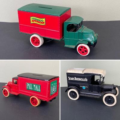 LOT 81: Toy Diecast Ertl Bank Collection - Franco American, Sears Roebuck & Co. and Handmade Pall Mall