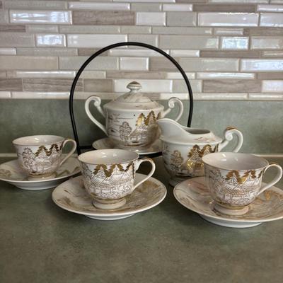 LOT 89: Time for Tea: Silverplate Teapot, Sugar & Creamer, Royal Vale, Meito China, Vintage Electric Teapot, Hand Painted Vase &...