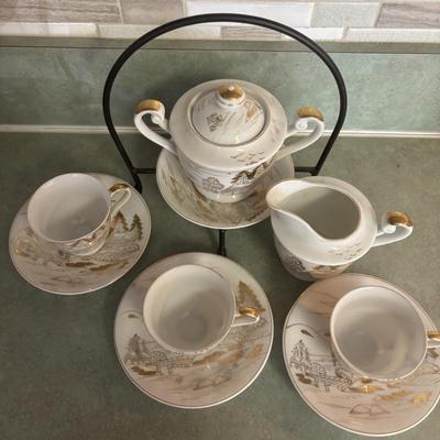 LOT 89: Time for Tea: Silverplate Teapot, Sugar & Creamer, Royal Vale, Meito China, Vintage Electric Teapot, Hand Painted Vase &...