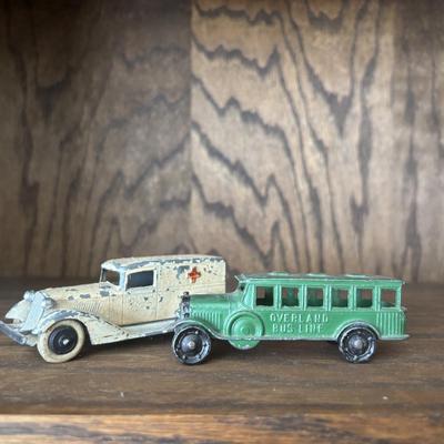 LOT 91: Vintage Tin Garage and Tootsie Toy Cars/Trucks