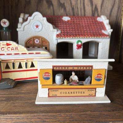 LOT 93: Roadside Diners & More: Lefton"s Great American Diner Series, A.C. Gilbert American Flyer "Frank & Beans",...